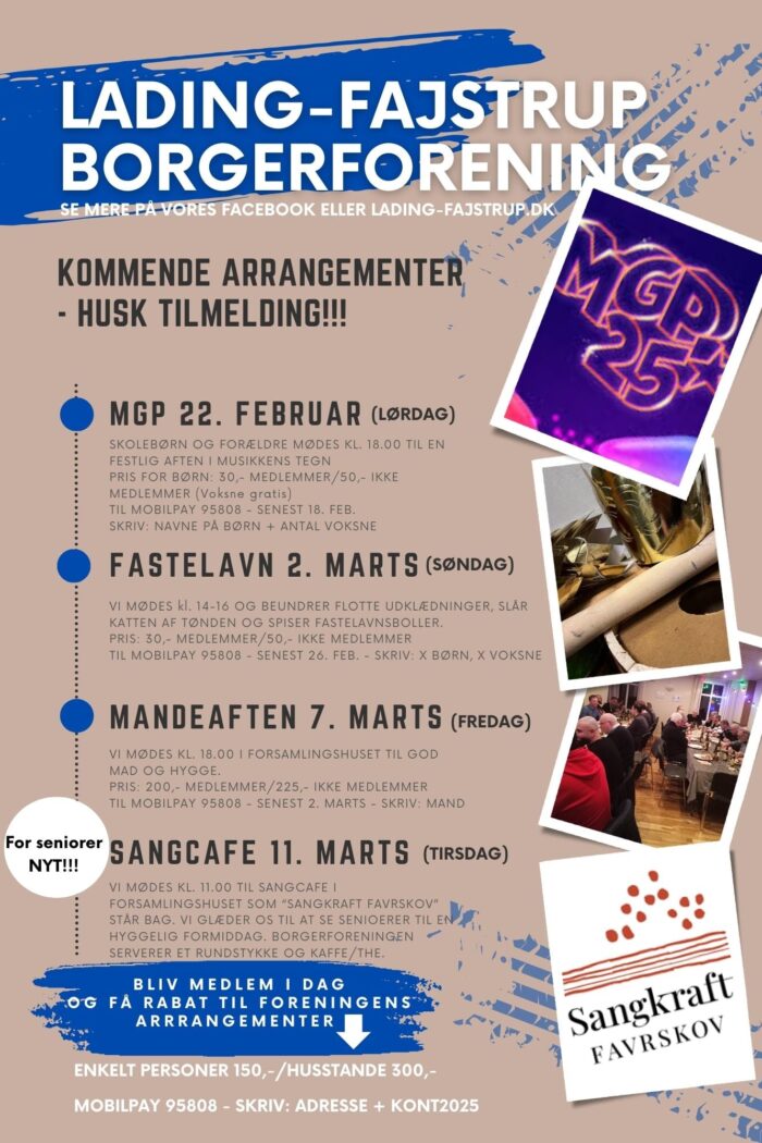 Kommende Arrangementer 2025